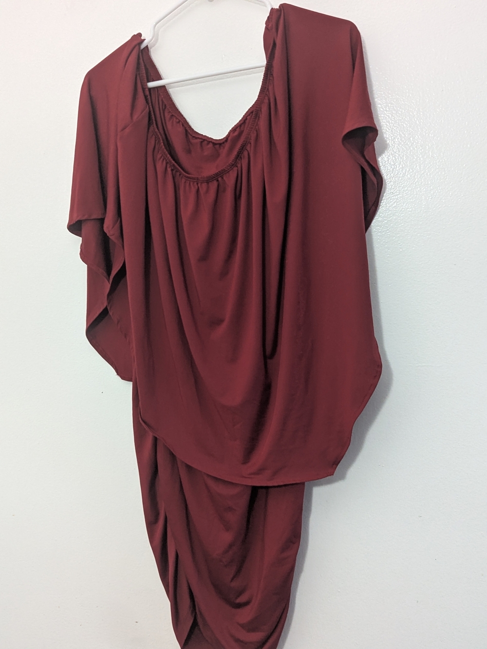 Women’s Burgundy Draped Skirt